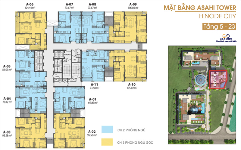 Mat Bang Tang 5 23 Toa Asahi Tower Hinode City Minh Khai